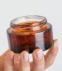 Glass jar Laurence Amber with cap and shive, 50 ml