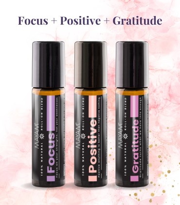 Roll-on-Mischungen Packung Focus + Positive + Gratitude