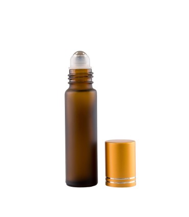 Bază Recipient Roll-On mini sticlă Brună mată 10 ml