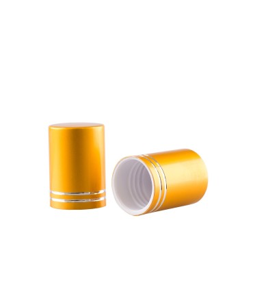 Gold matt Cap for mini Roll-on glasses of 10 ml